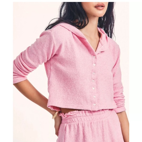 Love Shack Fancy Terry Shorts and Hoodie set (Small Top, Medium Bottom) - Picture 2 of 10